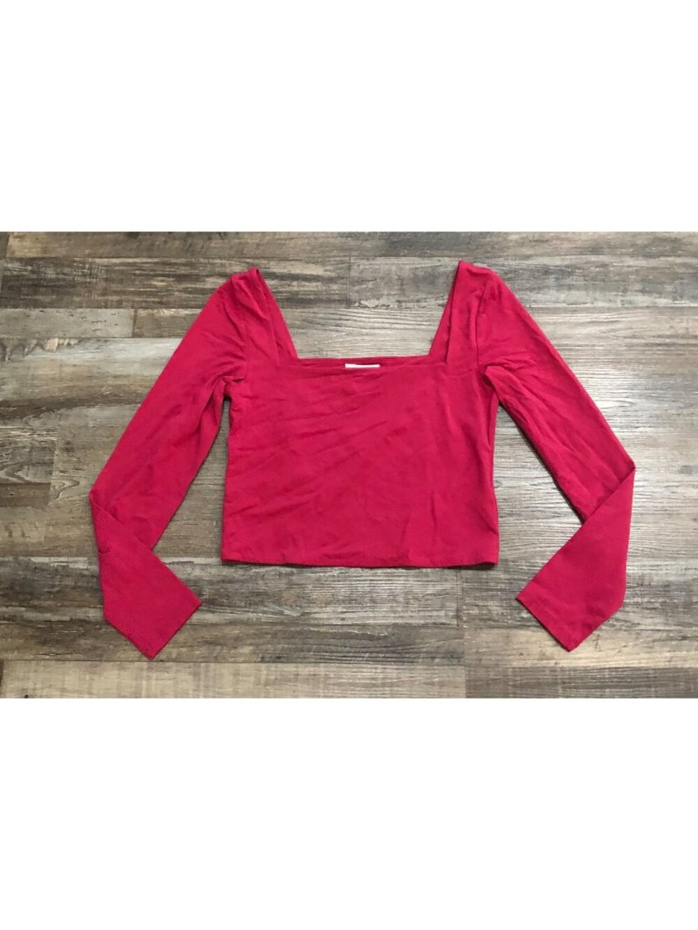 Babaton Countour Womens Large Pink Long Sleeve Crop Top Shirt